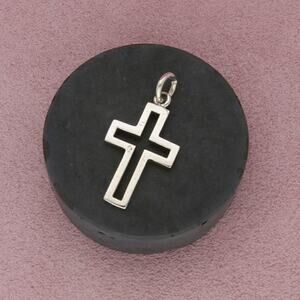 sterling silver vintage open cross pendant